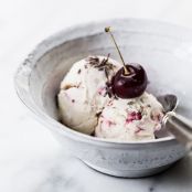 Roasted Cherry Lavender Ice Cream