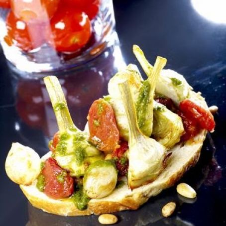 Stir-fry of Cherry Tomatoes and Marinated Artichokes
