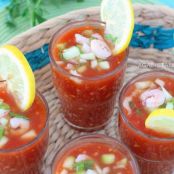 HEIRLOOM GAZPACHO WITH BAY SHRIMP