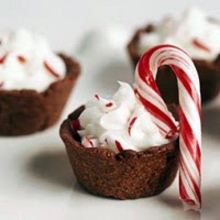 Cocoa Tassies with Peppermint Frosting