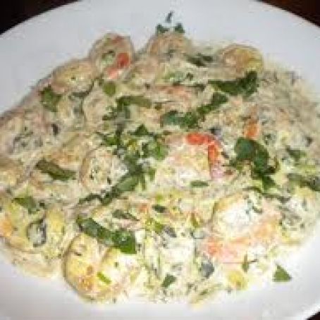 Shrimp with Cilantro Cream