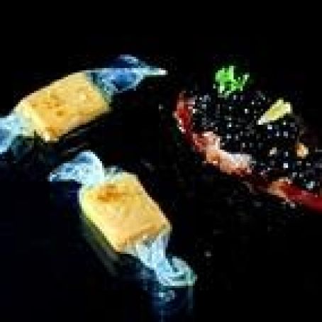 Turtle Dove with Blackberry Caviar and Duck Foie Gras Candies