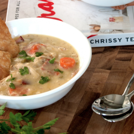 Chrissy Teigen's Chicken Pot Pie Soup