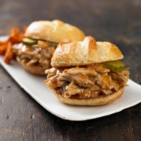 Slow Cooker Pulled Pork & Apple Cider Sliders