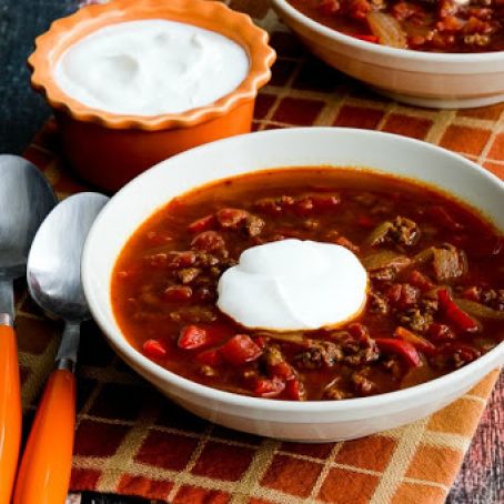 Instant Pot Low-Carb Goulash Soup with Ground Beef and Peppers