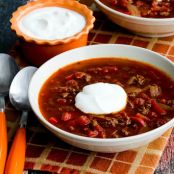 Instant Pot Low-Carb Goulash Soup with Ground Beef and Peppers