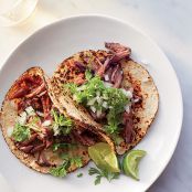 Barbacoa Beef Tacos with Two Sauces
