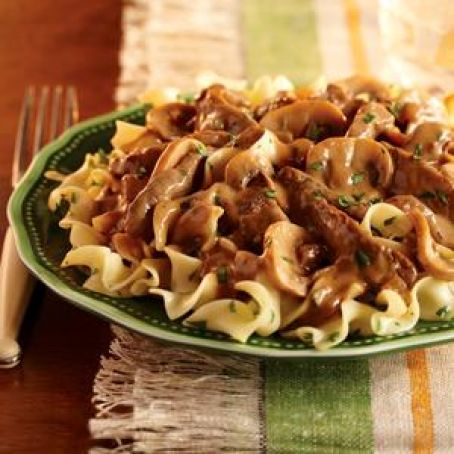 Beef Stroganoff with Parslied Noodles