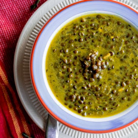 Green-Lentil Soup with Coconut Milk and Indian Spices