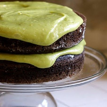 Cake: Chocolate Cake with Avocado Buttercream Frosting