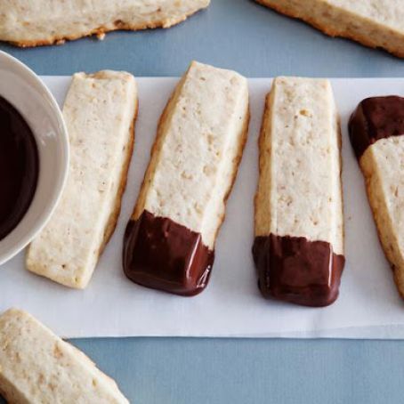 Chocolate Dipped Hazelnut Shortbread