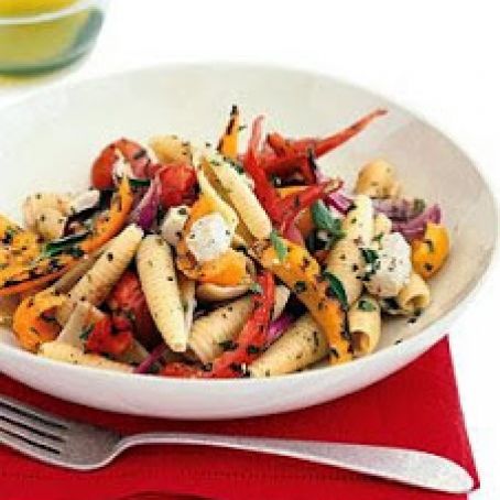 Pasta with Grilled Vegetables and Feta