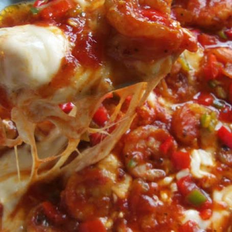 Queso Fundido with Barbeque Shrimp