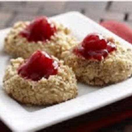 Cherry Nut Thumbprint Cookies