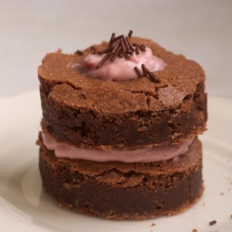 Raspberry Brownie Stacks
