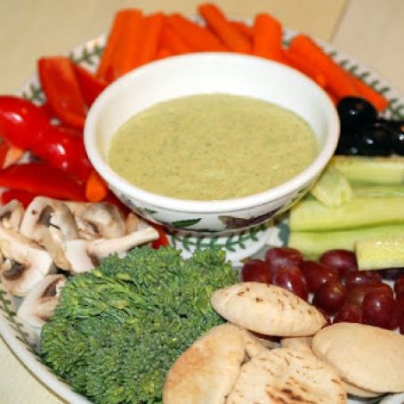 Cilantro Humus, Pita Bread and Fresh Veggies (debora j)