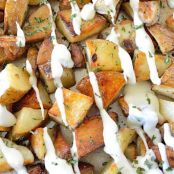 Roasted Potatoes with Creamy Garlic Butter Sauce