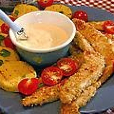 Parmesan-Crusted Chicken with Creamy Honey-Mustard Dip