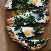 Grilled Pizza with Greens and Eggs