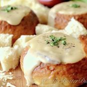 Irish Cheddar Cheese Soup In Pretzel Bowls