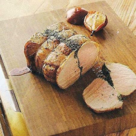 Roasted pork with pears