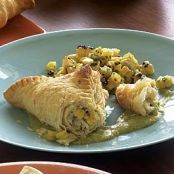Crabmeat Empanadas with Grilled Corn Salsa & Poblano Cream Sauce