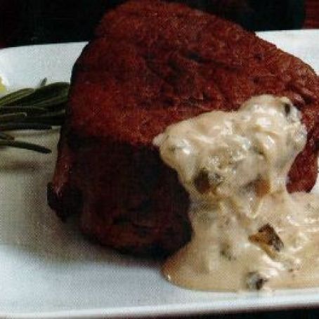 Beef Tenderloin with Poblano Tasso Cream Sauce