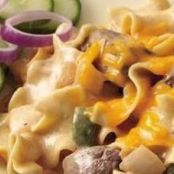 Philly Cheese Steak with Spaghetti