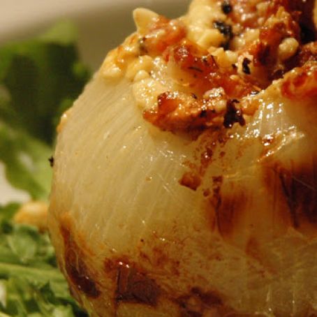 Grilled Blue Cheese & Bacon Stuffed Onions