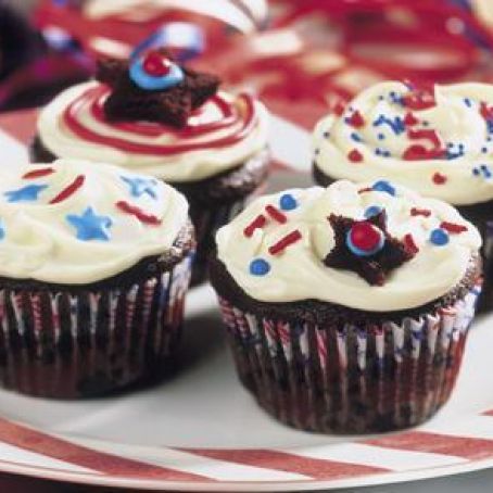 Patriotic Cocoa Cupcakes