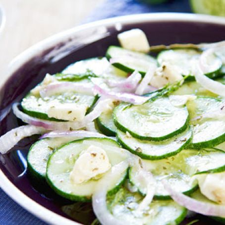 Cucumber with Feta and Herb Salad