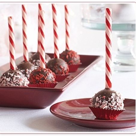 Candy Cane Brownie Lollipops