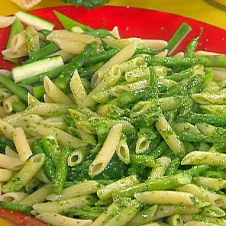 Three Vegetable Penne with basil pesto