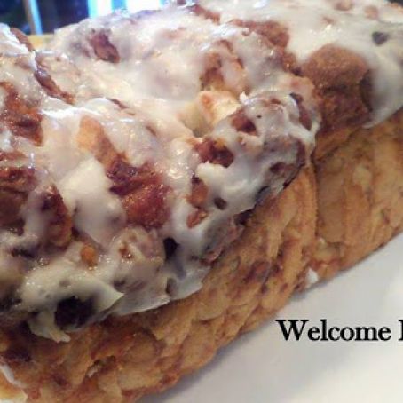 Strawberry Cream Cheese Bread with Vanilla Icing