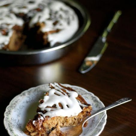 Cinnamon Roll Cake with Maple Cream Cheese Frosting