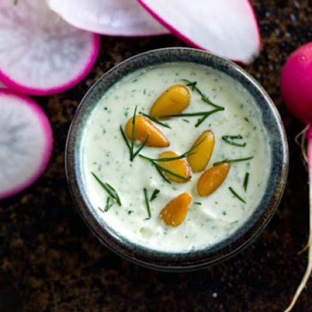 Feta Dip with Watermelon Radishes