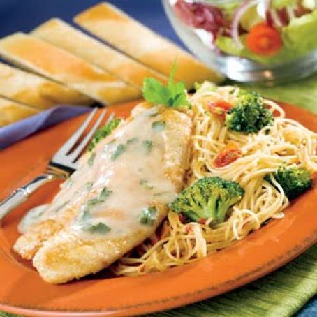 Tilapia With Lemon Butter Sauce and Angel Hair Fresca