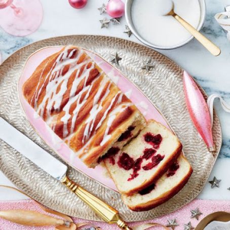 Cranberry Pull-Apart Bread with Orange-Cream Cheese Icing 