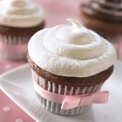 Chocolate Cupcakes with White Truffle Frosting