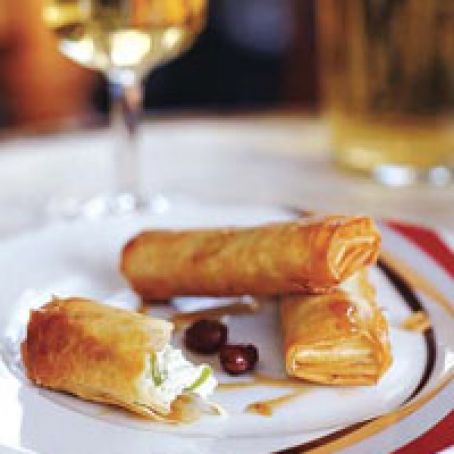 Cabrales Phyllo Rolls with Sherry Dipping Sauce