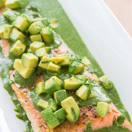 Poached Salmon with Salsa Verde