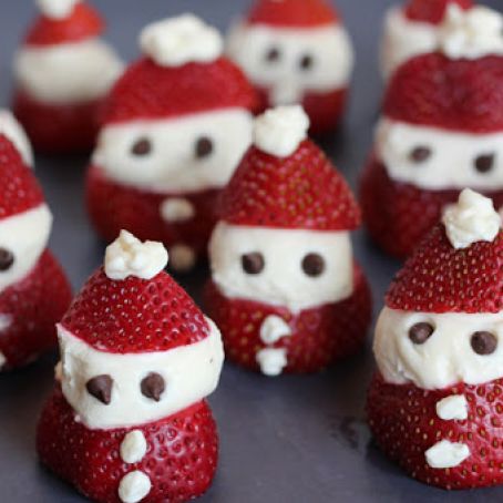Cheesecake Stuffed Strawberry Santas