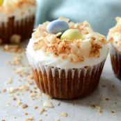 CAKE - Banana Carrot Cake Cupcakes with Coconut Cream Cheese Frosting