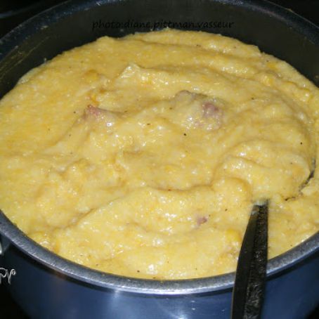 Parmesan Corn Grits w/ Country Ham