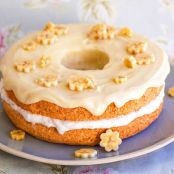 Angel Cake with White Chocolate Ganache