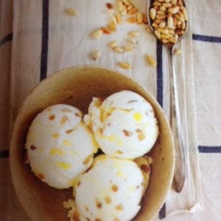 Olive Oil and Toasted Pine Nut Ice Cream