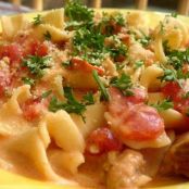 Pasta with Sausage, Tomatoes, and Cream