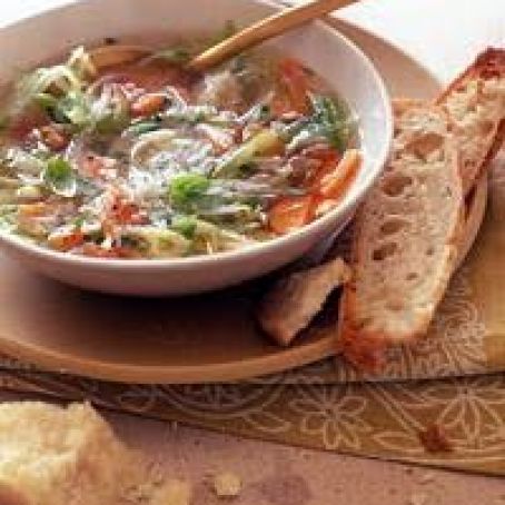 Vegetable Soup with Fennel, Herbs and Parmesan Broth