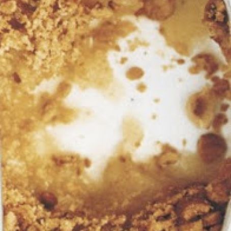 Apple Cumble with Hazelnuts and Caramel Custard