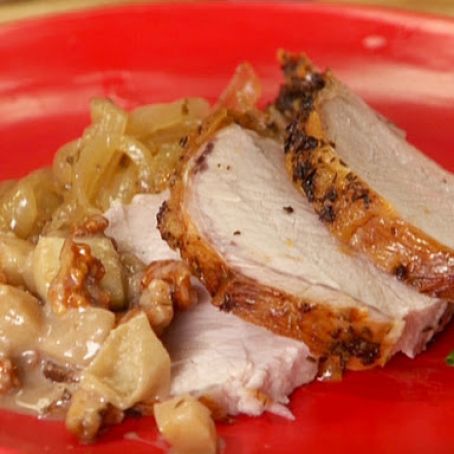 Roasted Pork Loin with Cider and Chunky Applesauce
